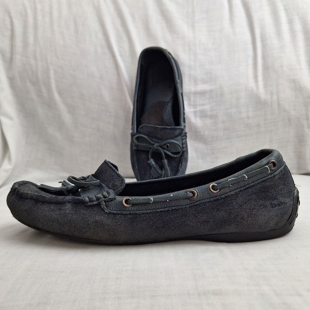 Quiet Luxury Shoes b.o.c. Navy Blue 9 M Suede Tassel Driving Loafers Women